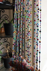Good Selling Bohemian Hippy Beaded Doorway Garland Boho <b>Curtain</b> 190 cm Glass Bead Strands with Jingle Bells Available for Sale - Product Image 4
