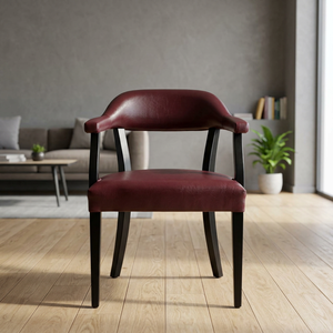 Sillas de Interior Elegantes y Cómodas de Color Borgoña para Restaurantes y Hoteles con Base de Madera - Product Image 2