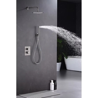 Ensemble de douche thermostatique moderne en laiton, mitigeur de douche encastré gris anthracite pour salle de bain