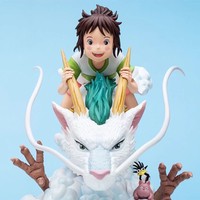 Adorable figurine de dragon blanc apaisant inspirée de Spirited Away, kit de scène de table complète avec base, jouet, statue, marchandise d'anime