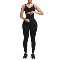 HEXIN Legging de sport taille haute personnalisé avec fermeture éclair avant, effet gainant et rehausseur de fessier, respirant, avec fermeture éclair sur le devant