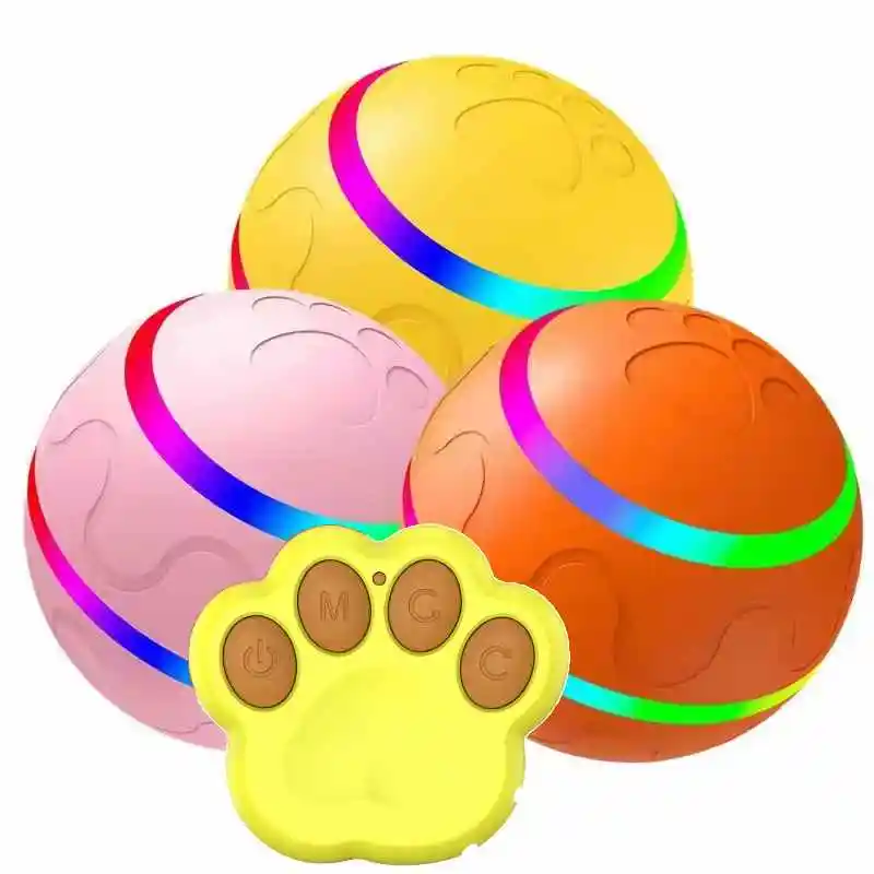 スマートインタラクティブリモートコントロールペットおもちゃ犬のボールUSB充電式面白い電気自動ペットボールLEDライトアップローリングボール