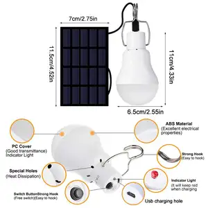 Wholesales painel solar portátil 2w 200lm, longo tempo de trabalho, lâmpada led inteligente para acampamento ao ar livre