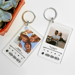 Factory Wholesale Customized Transparent Acrylic <b>Keychain</b> Personalized Dynamic Music PVC Song Sign Key Pendant - Product Image 4