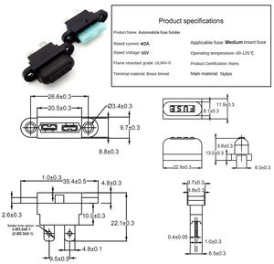 Portafusibili da Pannello 15 Amp per Automotive, Dimensioni Medie, per Fusibili a Lama <span class=keywords><strong>PCB</strong></span> con Copertura in Plastica - Product Image 2