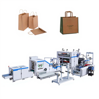Machine à sacs en papier à poignée plate entièrement automatique avec moteur et roulement, capacité maximale de 200 sacs/min, certifiée CE pour les sacs de courses