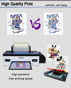 Máy in áo thun, quần áo, logo chất lượng cao, mới nhất, sử dụng mực in phun khổ A3, máy in chuyển nhiệt cuộn phim PET khổ A3, máy in DTF - Product Image 5