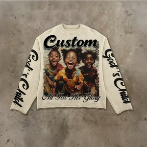 Sweat-shirt molletonné épais oversize streetwear à col rond avec motif graphique personnalisé sur toute la surface, motif portrait vintage, OEM ODM - Product Image 3