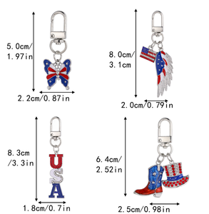 Porte-clés drapeau américain, thème patriotique USA, souvenir du 4 <span class=keywords><strong>juillet</strong></span>, accessoire pour voiture, sac, portefeuille, cadeau - Product Image 3