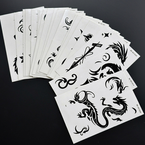 Lot de 20 autocollants de <span class=keywords><strong>tatouage</strong></span> temporaire noir tribal <span class=keywords><strong>dragon</strong></span>, faux tatouages gothiques pour le corps, imperméables et longue durée - Product Image 6
