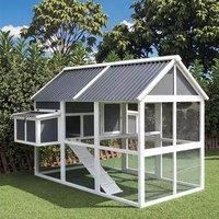 Grand poulailler de luxe en bois pour l'extérieur, mobilier d'élevage en bois, maisonnette imperméable pour poules pondeuses, en bois de sapin et PVC