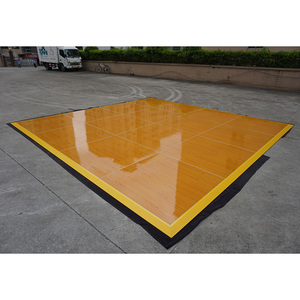 Piso de madera contrachapada brillante de aluminio para bodas en interiores y exteriores. - Product Image 3