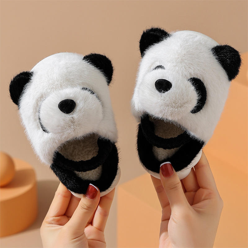 Children's Cotton slippers Boys and Girls Winter Soft Soled Baby Panda Plush slippers