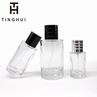 Flacon de parfum de luxe personnalisé 30ml 50ml 100ml en verre plat à fond épais, diffuseur à bâtonnets avec compte-gouttes, type scellé, sérigraphié