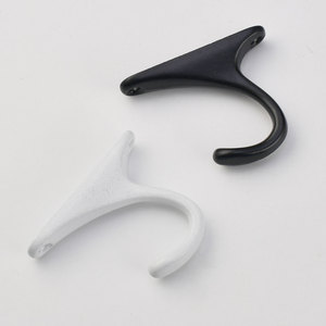 Crochets muraux simples en alliage d'aluminium noir et blanc pour manteaux et chapeaux, à fixer derrière les portes ou sur les murs - Product Image 2