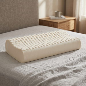 Almohada Ergonómica para el Cuello con Relleno de Látex Natural, Ecológica, Refrigerante, Rectangular, Transpirable, de Color Sólido y Diseño Minimalista para Cama - Product Image 1