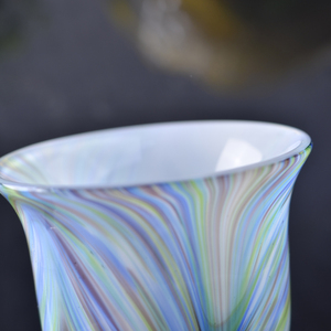 Vasi in Vetro di <span class=keywords><strong>Murano</strong></span> Soffiati a Mano Colorati per Decorazioni Domestiche, Vasi di Lusso con Strisce Verticali Colorate per Matrimoni - Product Image 4