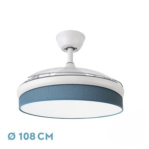 Ventilador de CC de 72 W, blanco/azul, 108d, 3 aspas, 7200 lm, 3000 K/4000 K/6000 K, control remoto, memoria, temporizador - ideal para - Product Image 1