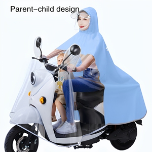 <span class=keywords><strong>Poncho</strong></span> de pluie imperméable parent-enfant en promotion, durable, résistant aux déchirures, personnalisable pour la moto, le vélo électrique et le cyclisme - Product Image 2