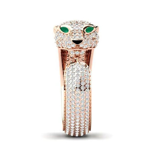 ZhuQian Großhandel Silber/Rosé<span class=keywords><strong>gold</strong></span> Plattierte Leopardenförmige Verstellbare Ringe für Damen Vollständig mit Zirkonia Besetzt Trendiger Hochzeitsschmuck - Product Image 6