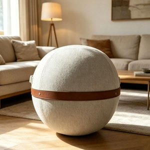 Housse de ballon de yoga en <span class=keywords><strong>lin</strong></span> anti-éclatement avec doubles poignées, ballon de stabilité pour la correction de la posture et les exercices de bureau, ballon de Pilates - Product Image 3