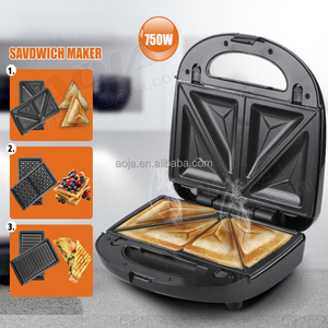 Aoja đa trong 1 tùy chọn tấm điện 10 lỗ hạt <span class=keywords><strong>Waffle</strong></span> Máy Nướng <span class=keywords><strong>Mini</strong></span> 2 lát có thể tháo rời bữa ăn sáng bánh Sandwich <span class=keywords><strong>Maker</strong></span> - Product Image 3