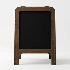 Panneaux de signalisation en bois en forme de A pour sandwichs, tableau noir extérieur double face, menu personnalisé - Product Image 2