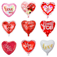 Les nouveaux ballons en aluminium en forme de coeur de 18 pouces de l'usine Huaien 'LOVE' imprimés Western Valentine's Day Wedding Qixi Party