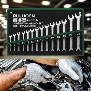 Open-end <b>Spanner</b> Combination <b>Spanner</b> <b>Set</b> <b>Metric</b> Measurement Wrench Dual-purpose 14-piece Tool <b>Set</b> Chrome Vanadium Steel OEM - Product Image 2