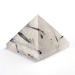 Piramide di Cristallo di Quarzo Tormalina Nera Naturale Incisa per la Guarigione - Product Image 4