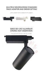 Đường sắt theo dõi lịch thi đấu <span class=keywords><strong>COB</strong></span> Dimmable đường sắt Spotlight dẫn theo dõi ánh sáng hướng dẫn đường sắt theo dõi ánh sáng 15W 25W 35W 40W AC85 <span class=keywords><strong>265V</strong></span> Đen/trắng 90 - Product Image 2