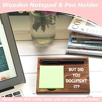 Porte-Notes Autocollant Bloc-Notes En Bois Porte-Stylo 6.5 "X 4.7" Porte-Bloc-Notes Autocollant Distributeur pour Bureau Travail Humour Cadeaux