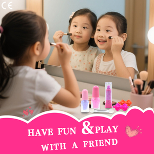 Juego de maquillaje vegano húmedo y seco a prueba de agua del fabricante para niños, kit de juguetes no tóxicos con características secas y húmedas, juego de caja de maquillaje de juguete para niñas - Product Image 5