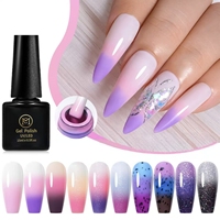 Kit de vernis à ongles gel changeant de couleur thermique | Gel de paillettes UV brillant sensible à la température