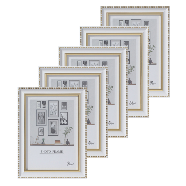 Luxury Carved Modern Wholesale in Stock White Table Standing Gold Wooden MDF Picture Frames for Pictures Mouldings Wood