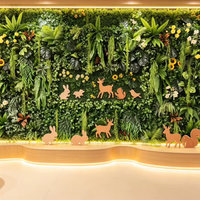 Haie de buis artificielle en plastique, gazon synthétique, plante artificielle murale