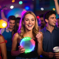 Mini tambourin LED multicolore clignotant de 6 pouces, lumineux dans le noir, pour enfants et adultes, mariage, fête, Diwali, tambour musical à piles