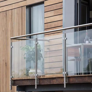 Système <span class=keywords><strong>de</strong></span> balustrade en verre encadrée par des poteaux métalliques, garde-corps d'escalier commercial conforme aux normes - Product Image 1