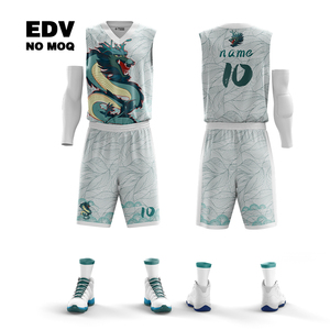 Conjunto de camiseta de baloncesto con estampado de dibujos animados para niños, ropa deportiva de entrenamiento suave, transpirable, ligera, entrega rápida - Product Image 4