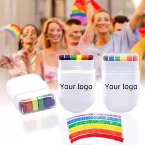 Ensemble <span class=keywords><strong>de</strong></span> peinture corporelle visage anti-transpiration à rayures 6 couleurs personnalisées pour enfants pour les <span class=keywords><strong>jeux</strong></span> <span class=keywords><strong>de</strong></span> football fêtes thème du drapeau national facile à transporter - Product Image 1