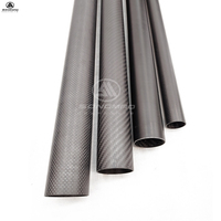 Tube en fibre de carbone 3K de 0,5 mm, 1 mm, 2 mm, haute résistance, léger, disponible en rouleau, découpe OEM et CNC