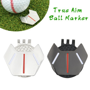 Magnetic Golf Ball Marker Hat <b>Clip</b> Set Metal <b>Silver</b> Black With Red Line For Golf Accessories - Product Image 5
