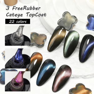 Esmalte de Uñas Hema TPO Hpma Free Rubber Cat Eye, Esmalte de Gel Magnético Brillante de Doble Efecto sobre Base Transparente y Negra, Acabado de Goma de Larga Duración - Product Image 2