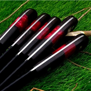 Ensemble de couteaux de chef professionnels en acier inoxydable fabriqués à la main par Ahmad Fabric, 5 pièces, manche en résine, étui en cuir, design moderne, personnalisable - Product Image 3