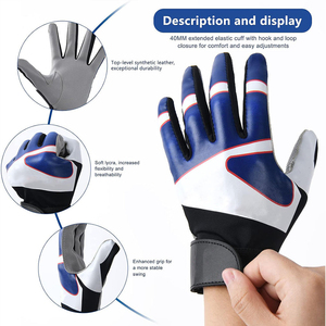 Guantes de Béisbol de Cuero Genuino, Servicio ODM y OEM, Guantes de Bateo de Béisbol de Alta Calidad, Guantes de Bateo de Softbol y Béisbol de Corcho - Product Image 3