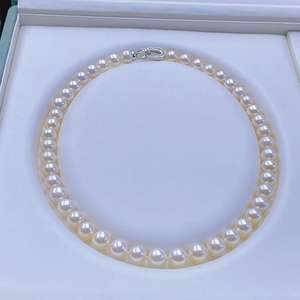 Collier de perles d'eau douce naturelles de 9-10 mm, presque rond, à forte brillance, chaîne de maman, simple et tendance, cadeau pour la fête des mères - Product Image 3