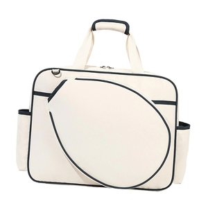 Cream Oxford Tennis Racket <b>Bag</b> 50-70L Zipper Closure Waterproof Sports <b>Duffel</b> With Side Pockets - Product Image 5
