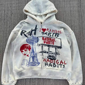 Sudadera con Capucha Extra Grande para Hombre, Estilo Urbano, 100% Algodón, Lavado Ácido, Estampado DTG, Estilo Casual, Marca Nesta Sports - Product Image 4