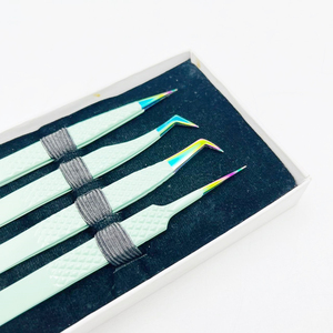 Pince à cils professionnelle en acier inoxydable courbée à pointe lisse, personnalisable avec logo, outil durable pour extensions de cils 999 - Product Image 6