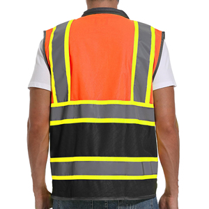 Multi Function Safety Vest With Silver Strips High Visibility Protective Clothing For Handling Warehouse <b>Logistics</b> - Product Image 3
